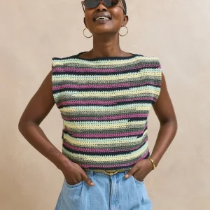 Patron PDF Crochet Phildar : le top femme Iona