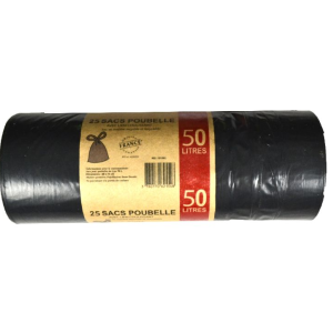 100 Sacs poubelles 50L noir – 30 microns
