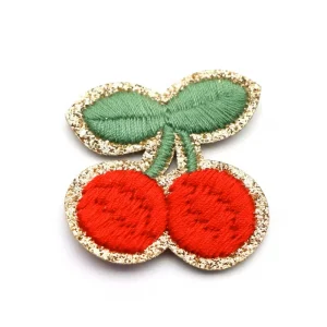 Patch Étiquette à coudre CERISES - 3.4cm x 3.5cm